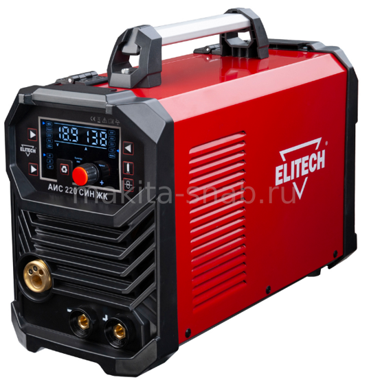 Инвертор MIG/MAG,220В,6.9кВт,20-220A(MIG/MMA/TIG),ПВ=60%,ф0.6-1.0/1.6-5/1-4мм,LCD ELITECH АИС 220 СИН ЖК