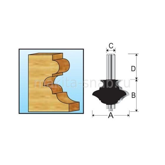 Фреза кромочная фигурная классическая многопрофильная Makita D-48860 1633915463