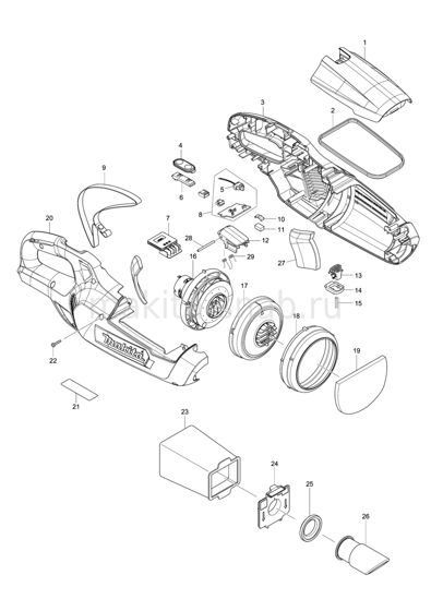 Деталировка(Запчасти) Makita CL107FD