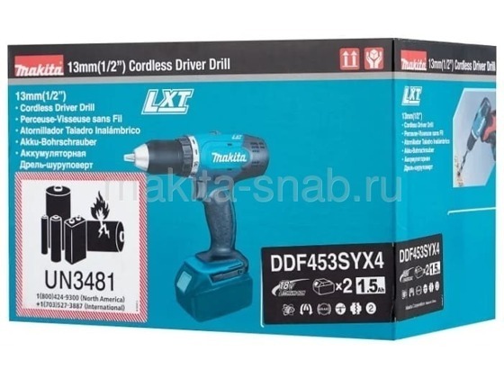 Аккумуляторная дрель-шуруповерт Makita DDF453SYX4 1030539303