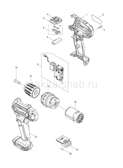 Деталировка(Запчасти) Makita DF333D