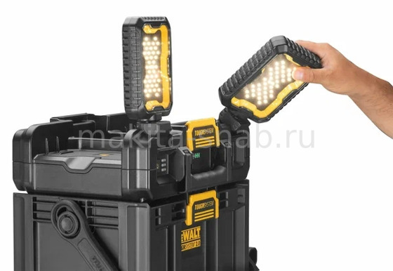 DWST08061-1 DeWalt Ящик с прожекторами ToughSystem Werkzeugbox с подсветкой Leuchten 4000 люмен, 14 литров 4233587711