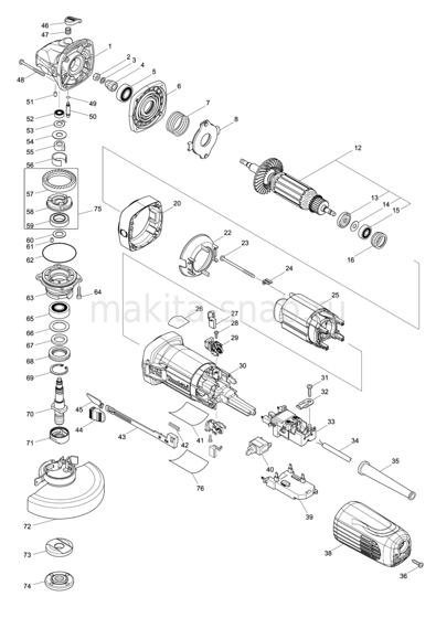 Деталировка(Запчасти) Makita GA5041R