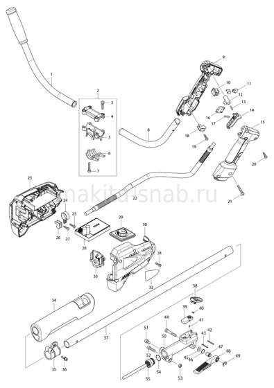 Деталировка(Запчасти) Makita DUR143U