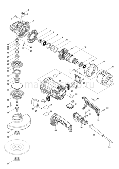 Деталировка(Запчасти) Makita GA7061R