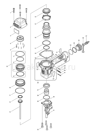 Деталировка(Запчасти) Makita AN711H