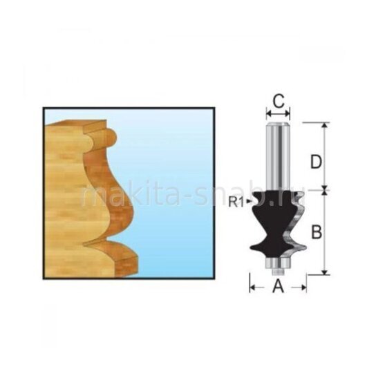 Фреза кромочная фигурная Makita D-11748 1633809063