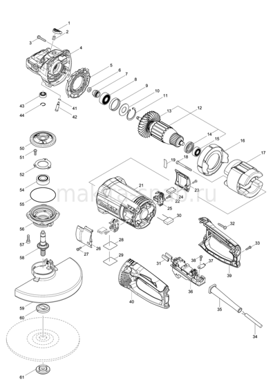 Деталировка(Запчасти) Makita GA9062