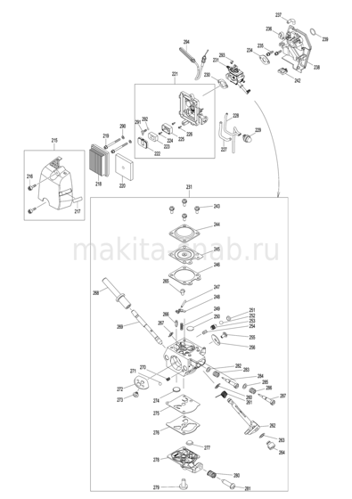 Деталировка(Запчасти) Makita EM4350RH 1248465705