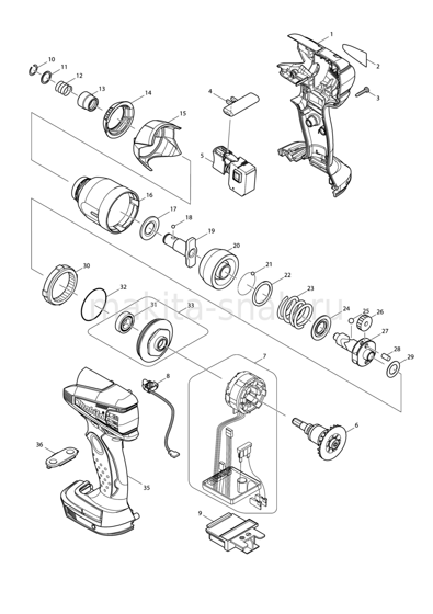 Деталировка(Запчасти) Makita BTD145