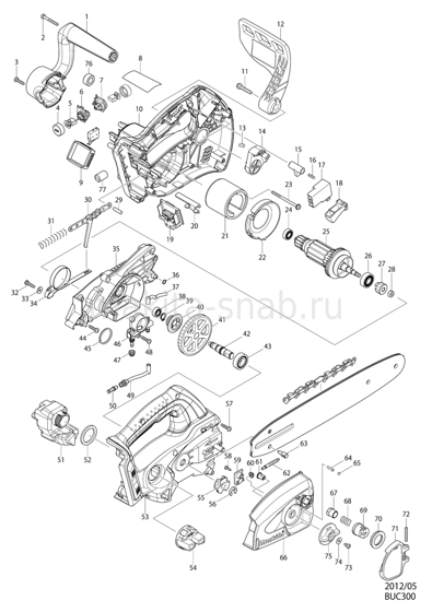 Деталировка(Запчасти) Makita BUC300