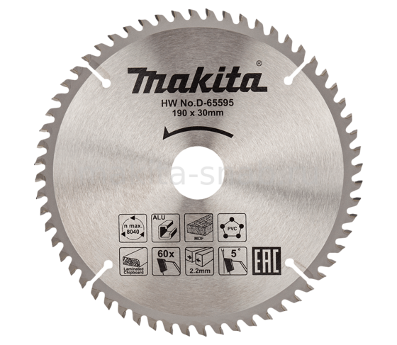 Пильный диск универсальный для алюминия/дерева/пластика Makita D-65595 2541636111