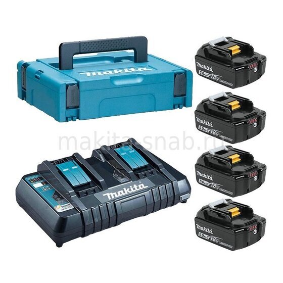 Набор PowerPack DC18RD + BL1850B – 4 шт Makita 198312-4