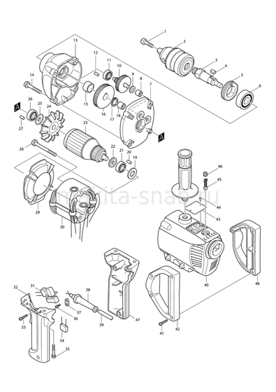 Деталировка(Запчасти) Makita 6013BR