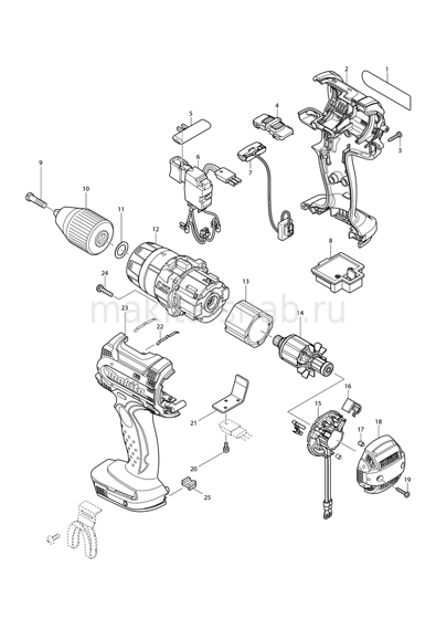 Деталировка(Запчасти) Makita DHP444