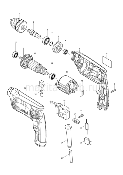 Деталировка(Запчасти) Makita 6413