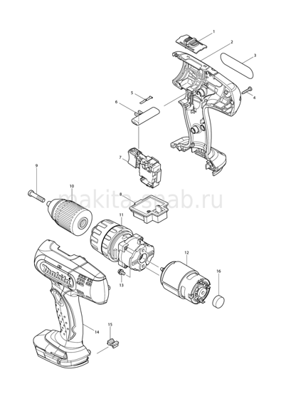 Деталировка(Запчасти) Makita DHP453