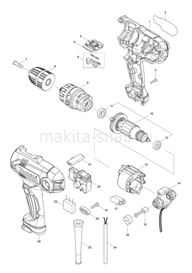 Деталировка(Запчасти) Makita HP0300