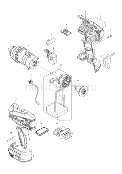 Деталировка(Запчасти) Makita BTP131