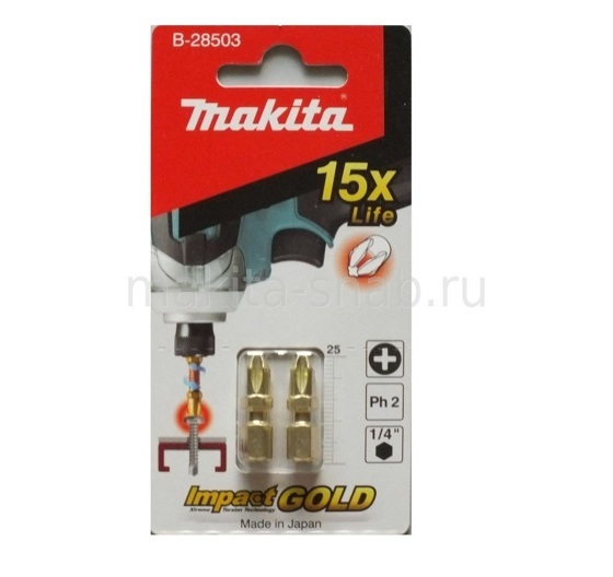 Насадка Impact Gold Enduro PH2, 25 мм, C-form, 2 шт. Makita B-28503