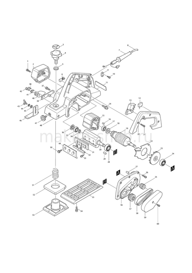 Деталировка(Запчасти) Makita 1923H