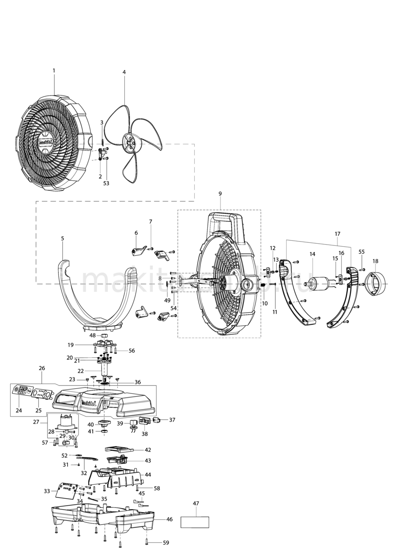 Деталировка(Запчасти) Makita DCF203