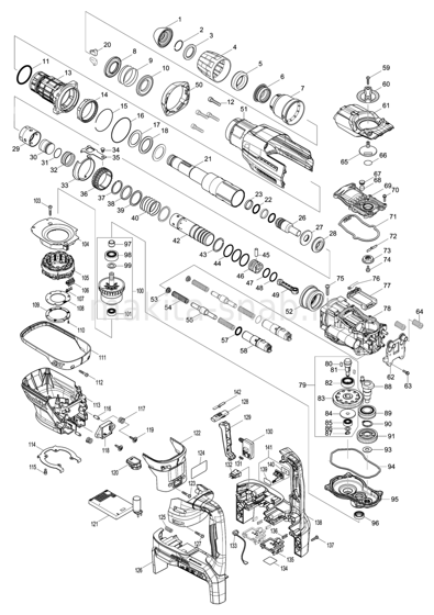 Деталировка(Запчасти) Makita DHR400