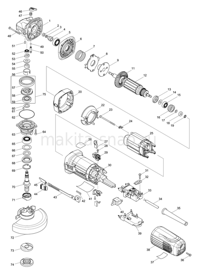 Деталировка(Запчасти) Makita GA5041C