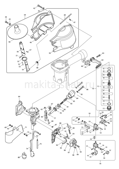 Деталировка(Запчасти) Makita AN711H 1225864105