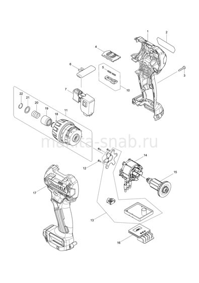 Деталировка(Запчасти) Makita DF032D