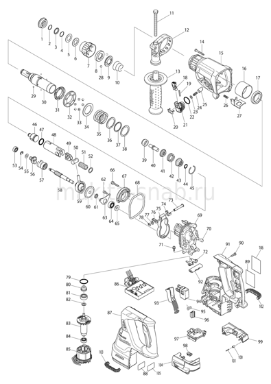 Деталировка(Запчасти) Makita BHR242