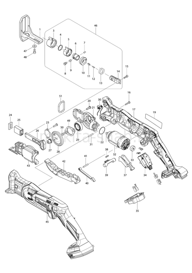 Деталировка(Запчасти) Makita DJR143