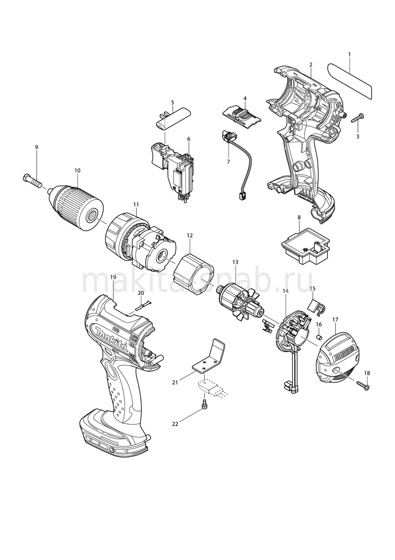 Деталировка(Запчасти) Makita BDF452