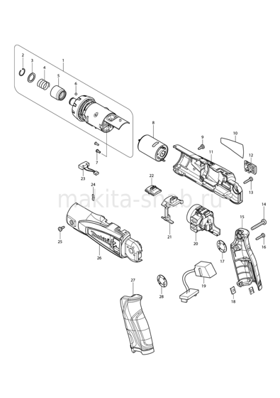 Деталировка(Запчасти) Makita DF010D