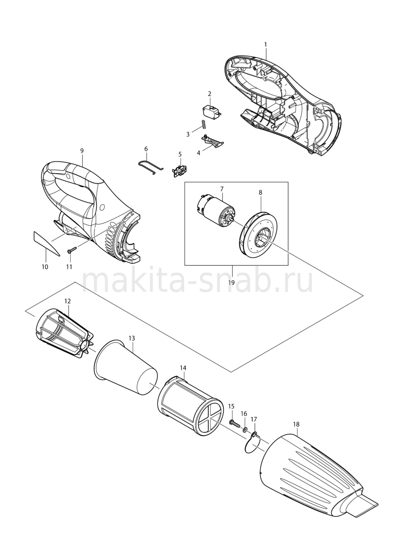 Деталировка(Запчасти) Makita CL100D