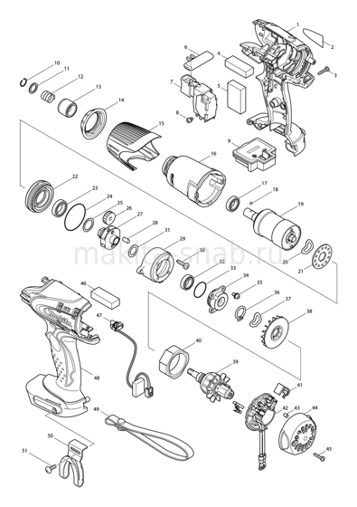 Деталировка(Запчасти) Makita BTS130