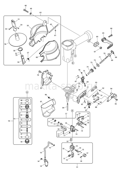 Деталировка(Запчасти) Makita AN510H 1225858905