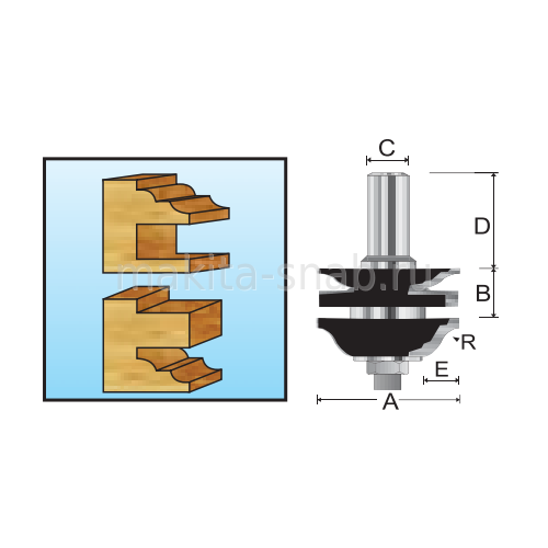 Фреза комбинированная рамочная составная Римская S-образная Makita D-11972