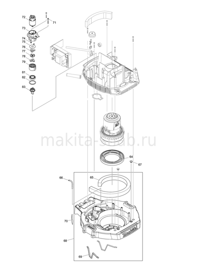 Деталировка(Запчасти) Makita VC2211M 1283707505