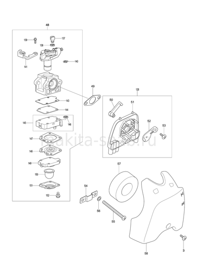 Деталировка(Запчасти) Makita EM2600U 1248373105