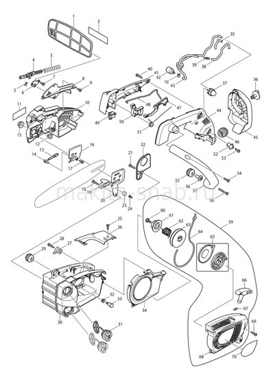 Деталировка(Запчасти) Makita DCS232T