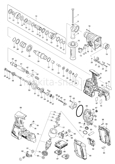 Деталировка(Запчасти) Makita DHR264