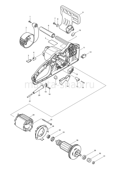 Деталировка(Запчасти) Makita UC3020A