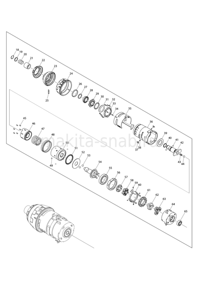 Деталировка(Запчасти) Makita BTP131 1229210705