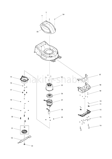 Деталировка(Запчасти) Makita ELM4612 1248366905