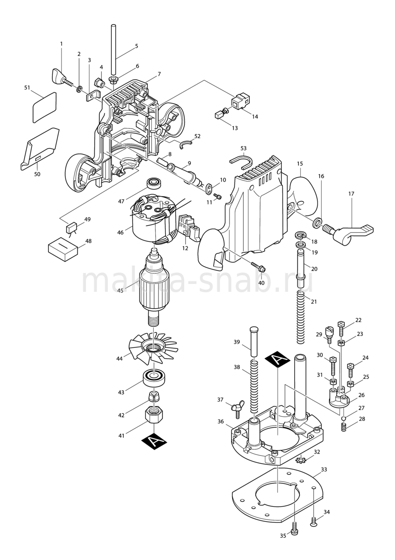 Деталировка(Запчасти) Makita 3620