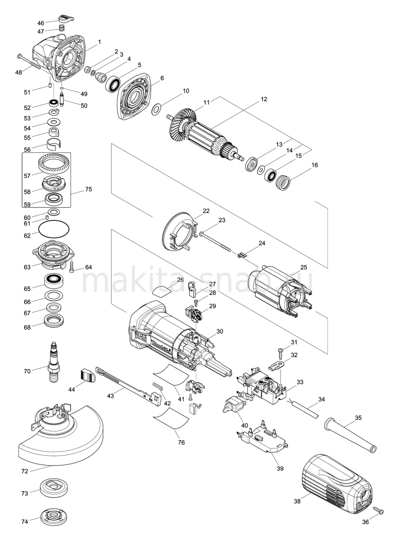 Деталировка(Запчасти) Makita GA6040R