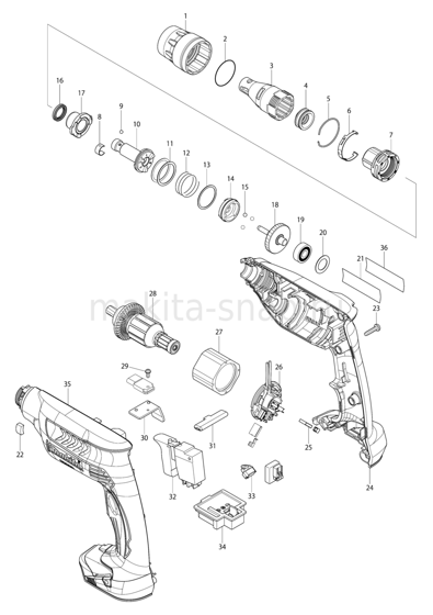 Деталировка(Запчасти) Makita DFS451