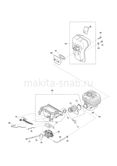 Деталировка(Запчасти) Makita DPC8132 1242816105