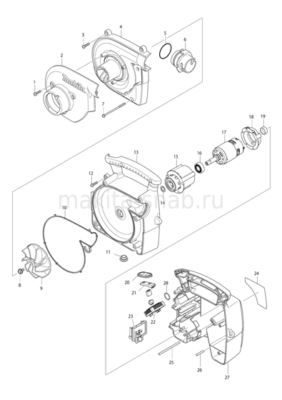 Деталировка(Запчасти) Makita BVC350